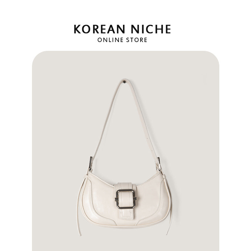 Women's Korean Contrast Color Baguette Advanced Texture Bags