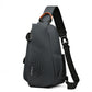 Men's Leisure Large Capacity Male Charging Port Men's Chest Bags