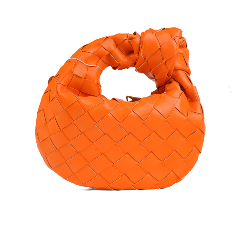 Mini Woven Handmade Croissant Gold Hardware Handbags