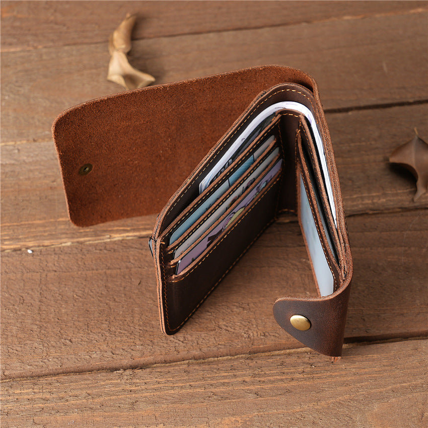 Men's For Man Short First Layer Cowhide Men's Wallets