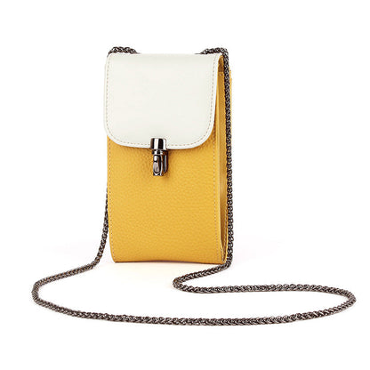 Women's First Layer Cowhide Versatile Chain Leather With Phone Bags