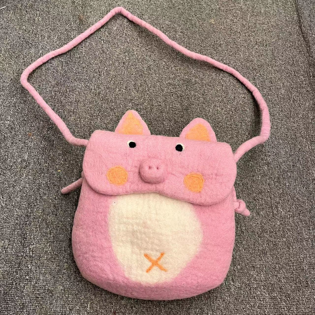 Wool Felt Cute Cartoon Funny Rabbit Fox Crossbody Bags