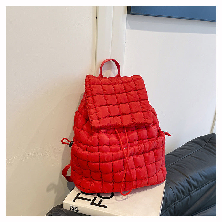 Women's Commuter Large Capacity Lightweight Fluffy Plaid Backpacks