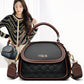 Women's Soft Leather Embossed Simple Round Large Crossbody Bags