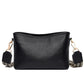 Women's Leather Wide Strap Closed Toe Layer Shoulder Bags