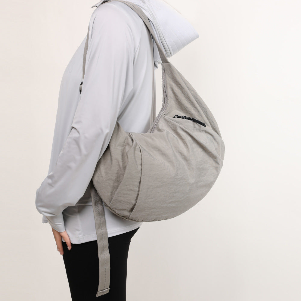 Women's & Men's Solid Color Simple Cycling Style Nylon Crossbody Bags