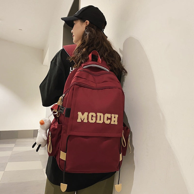 Female College High Wine Red Junior Primary Large Backpacks