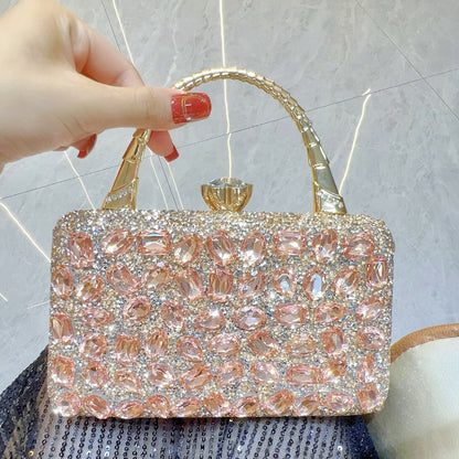 Women's Banquet Portable High-grade Full Diamond Shiny Handbags
