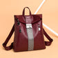 Women's Password Soft Leather Large Capacity Backpacks