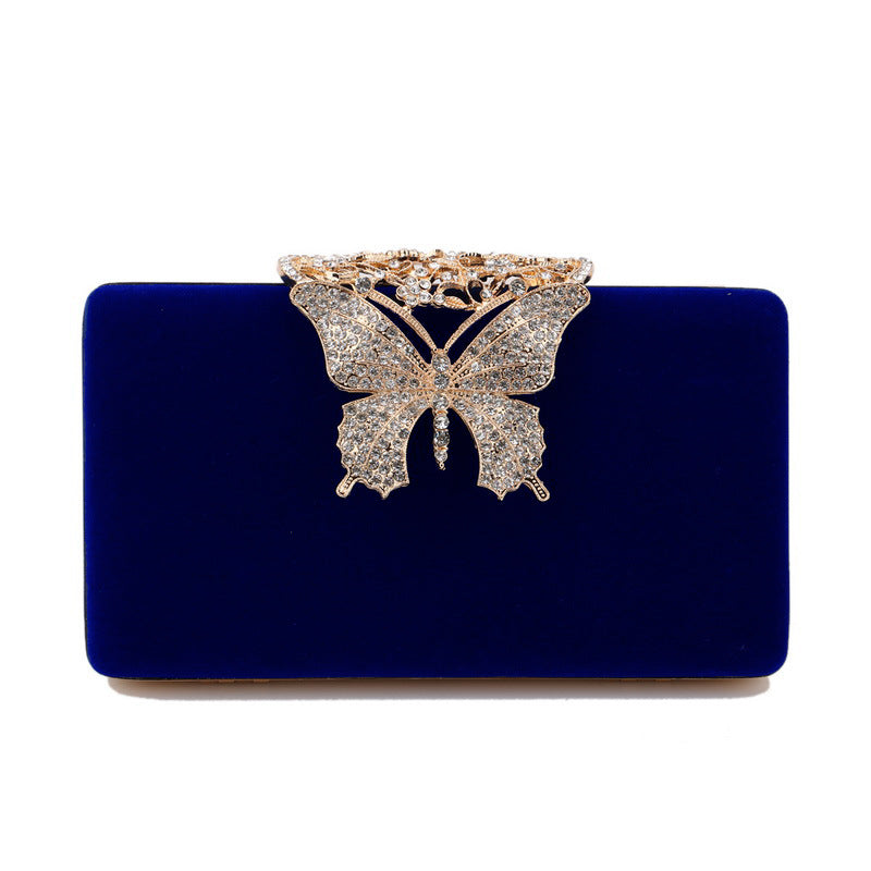 Women's Diamond Dinner Bow High-grade Veet Banquet Evening Bags