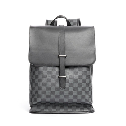 Men's Korean Large Capacity Trendy Plaid Batch Backpacks