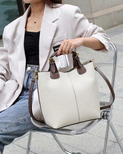 Women's Cowhide Large Capacity Combination Hand Carrying Cross Shoulder Bags