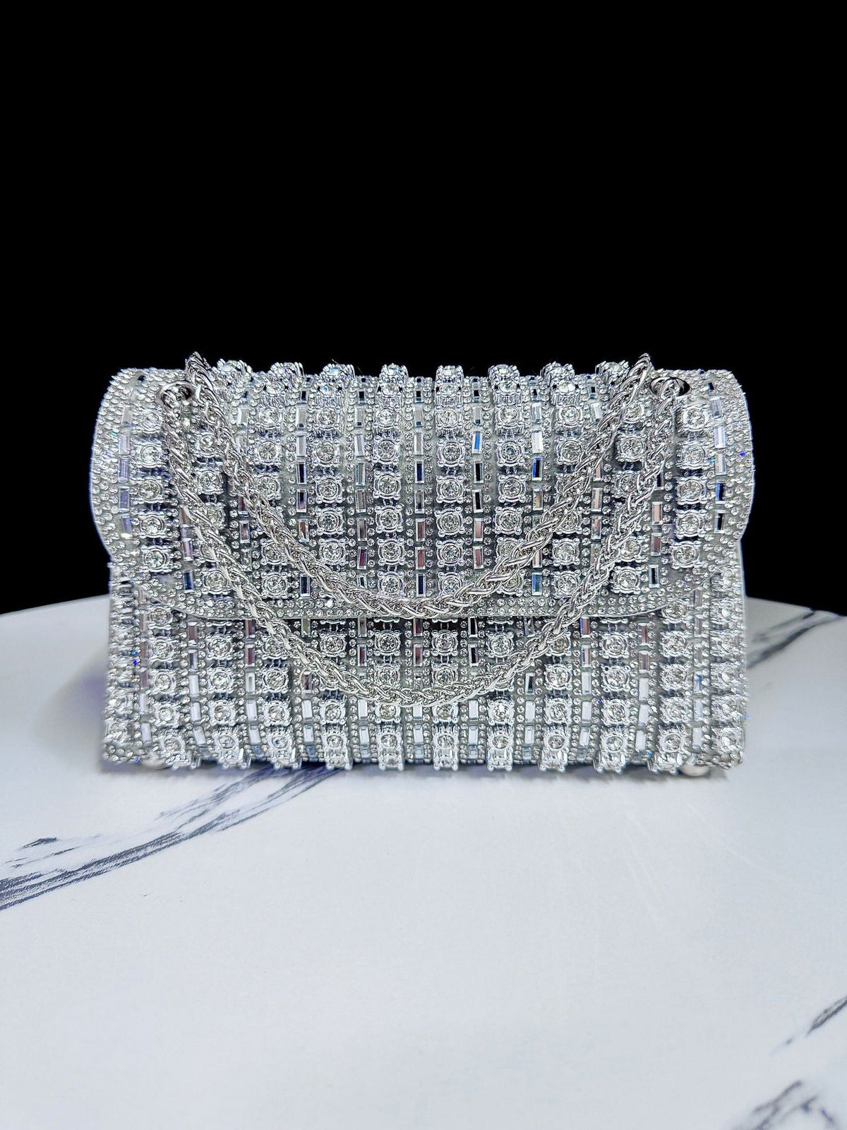 Women's Full Diamond Underarm Banquet Dress One Bags