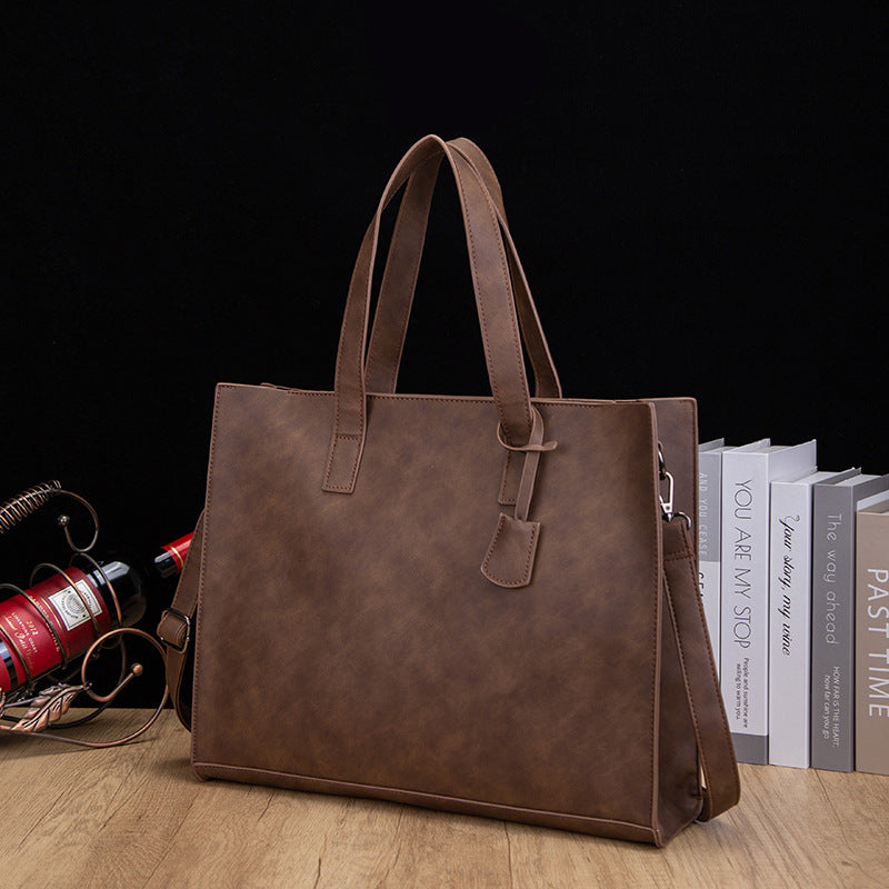 Men's Korean Horizontal Fashion Leather Fashionable Retro Men's Handbags