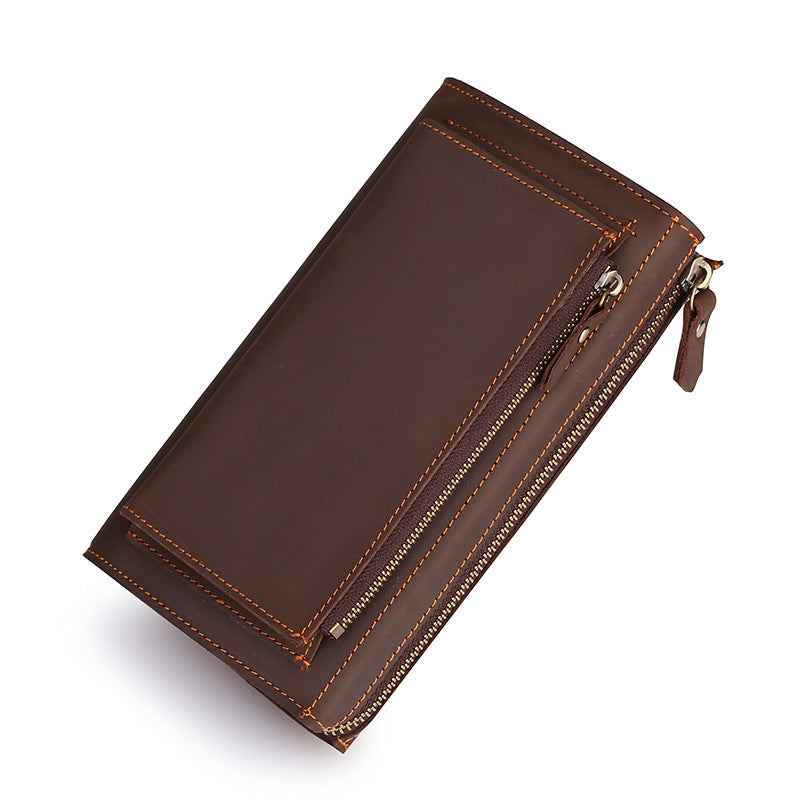Men's Crazy Horse Leather Clutch Model Upgraded Version Genuine Hand Men's Handbags