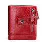 Men's Zipper Pocket First Layer Cowhide Short Purses