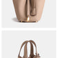 Layer Cowhide Lychee Pattern Solid Color Bucket Bags