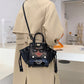 Women's Stone Pattern Cartoon Young Pearl Rivets Bags