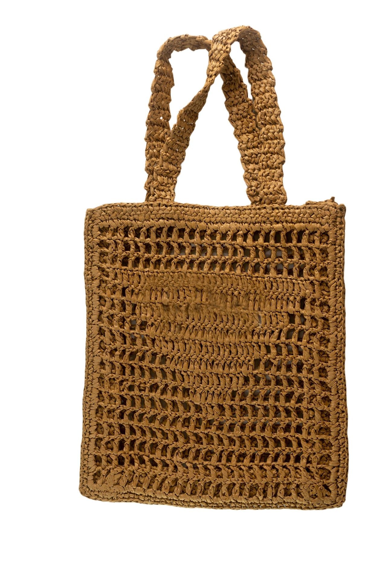 Bolso de moda grande con triángulo de paja bordado