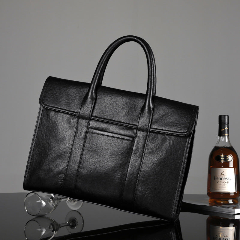 Men's Leather Business Large Capacity Computer Cowhide Men's Briefcases