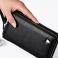 Men's Fashion Double Zip Clutch Long Genuine Men's Handbags