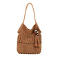 Women's Urban Simple Solid Color Hollow Beaded Shoulder Bags