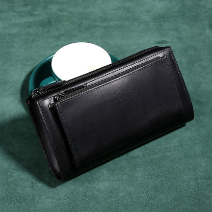 Men's Crazy Horse Leather Clutch Model Upgraded Version Genuine Hand Men's Handbags