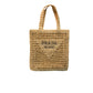 Bolso de moda grande con triángulo de paja bordado