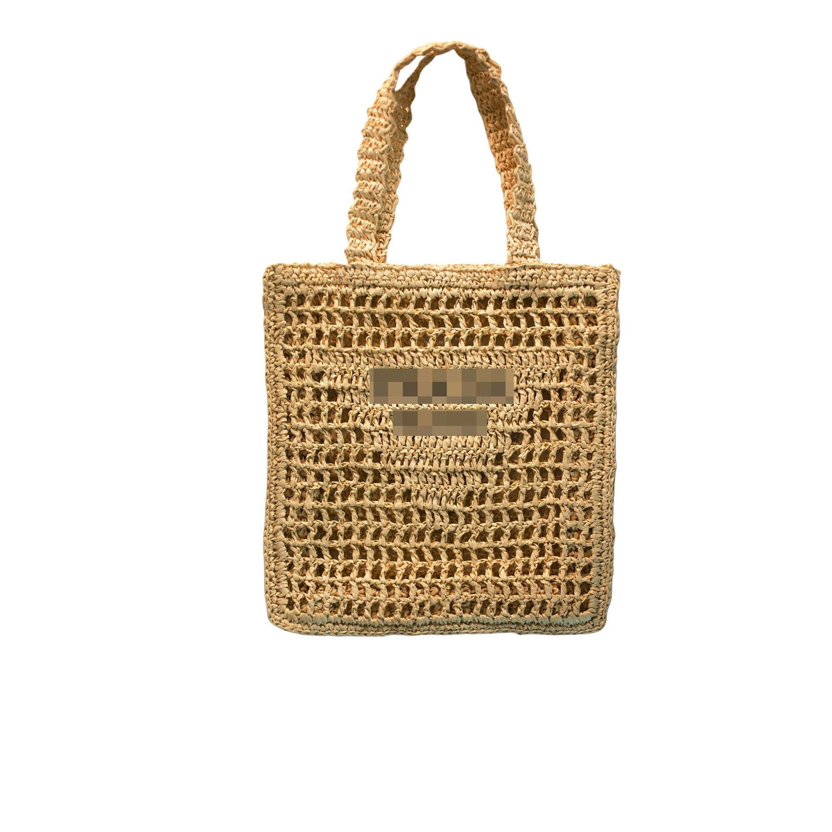 Bolso de moda grande con triángulo de paja bordado