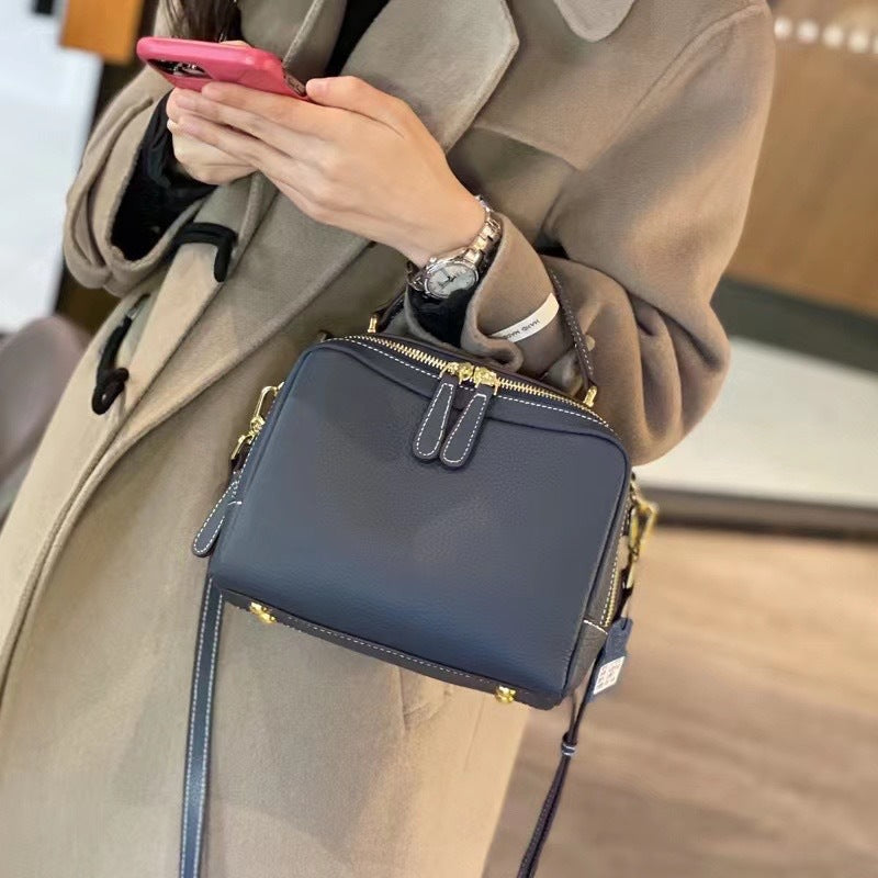 Women's Fashion Genuine Leather Boston First Layer Crossbody Bags