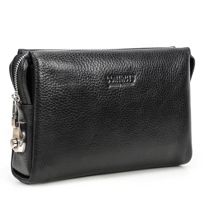 Men's Black Angel First Layer Cattlehide Leather Men's Handbags
