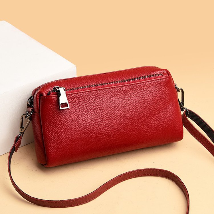Mobile Genuine Cowhide Retro Trendy Single Spring Shoulder Bags