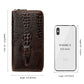 Men's Crocodile Pattern Cowhide Long Swiping Clutch Men's Wallets