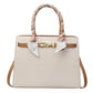 Women's Spring Stone Pattern Solid Color Simple Retro Handbags