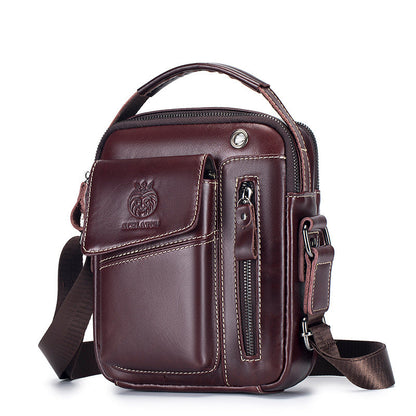 Men's First Layer Cowhide Retro Leather Packet Men's Shoulder Bags