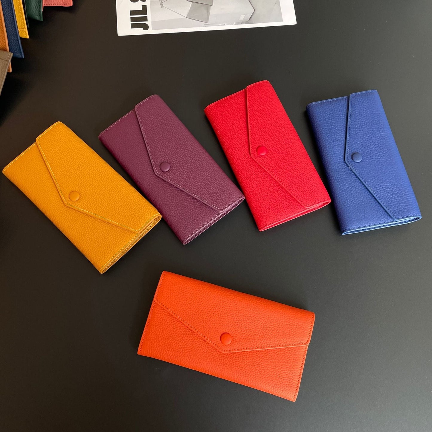 Women's Cowhide Long Large Capacity Genuine Leather Ladies Wallets