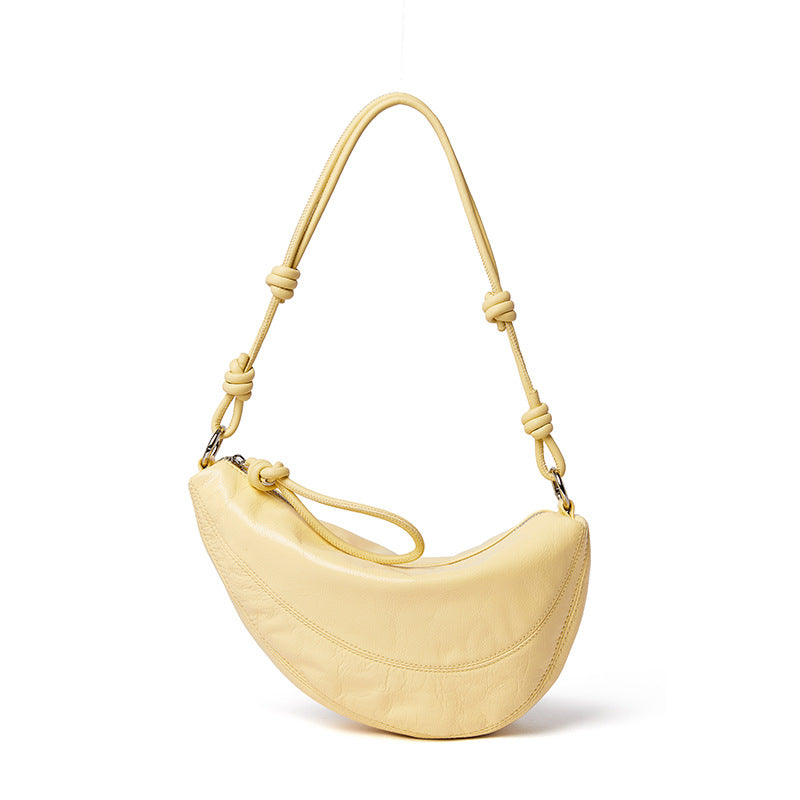 Women's Genuine Leather First Layer Oil Wax Cowhide Saddle Shoulder Bags