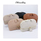 Solid Color Leather Fashion Shell Shape Multifunctional Cosmetic Bags