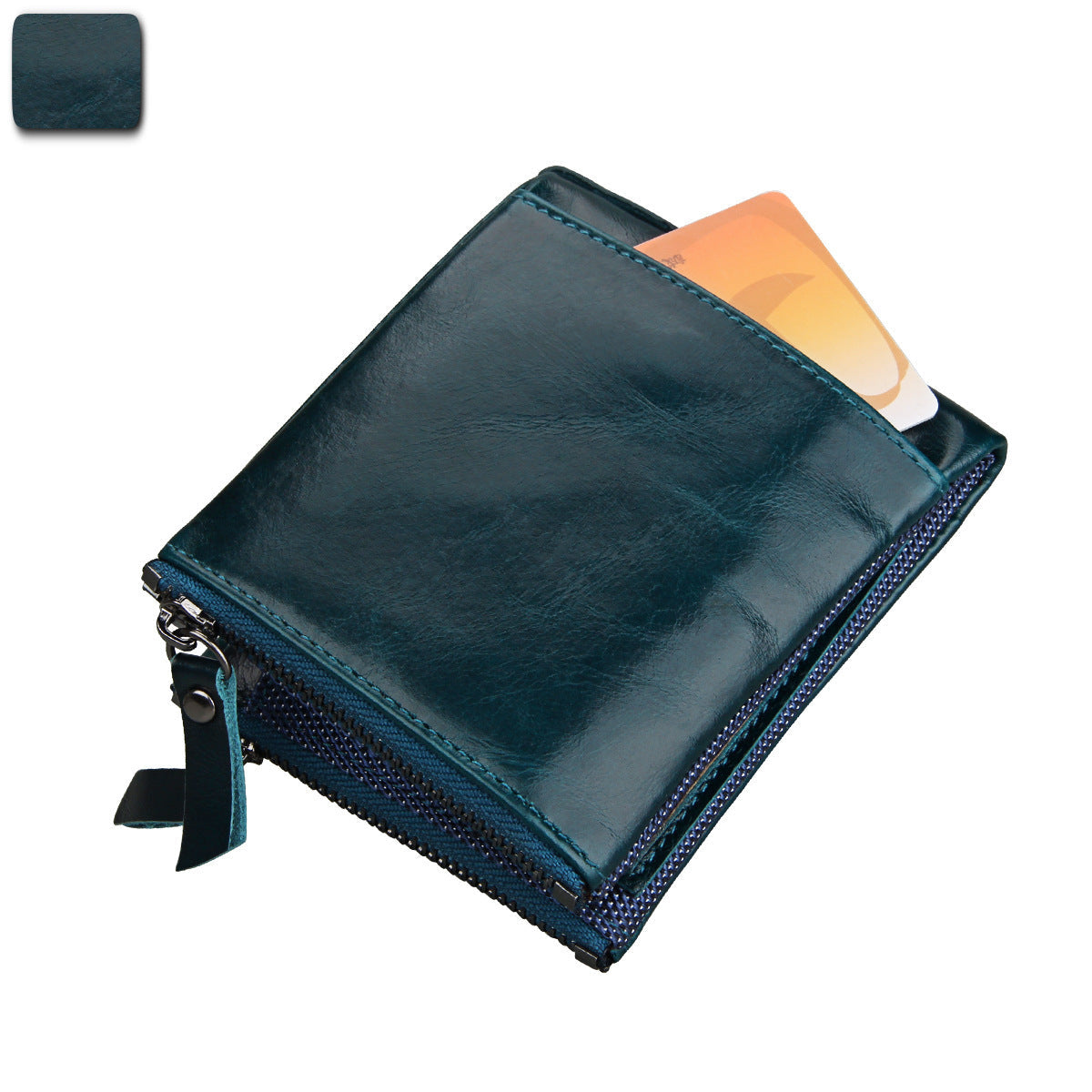 Men's Crazy Horse Cowhide Swiping Short Double Men's Wallets