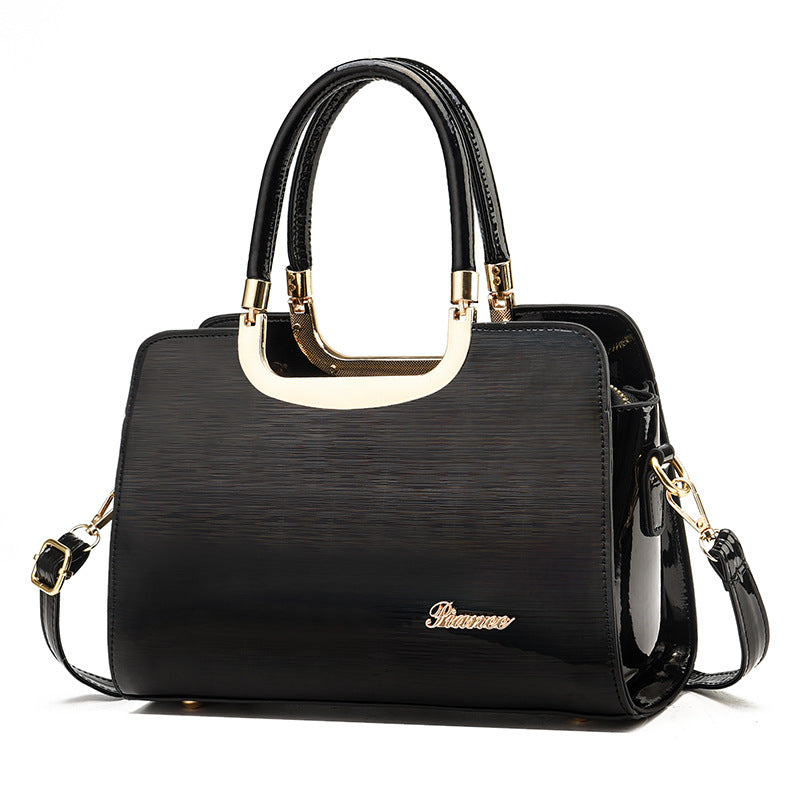 Women's Bright Leather Large Capacity Commuter Fashion Handbags