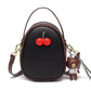 Women's Fashion Cherry Round Simple Contrast Color Shoulder Bags