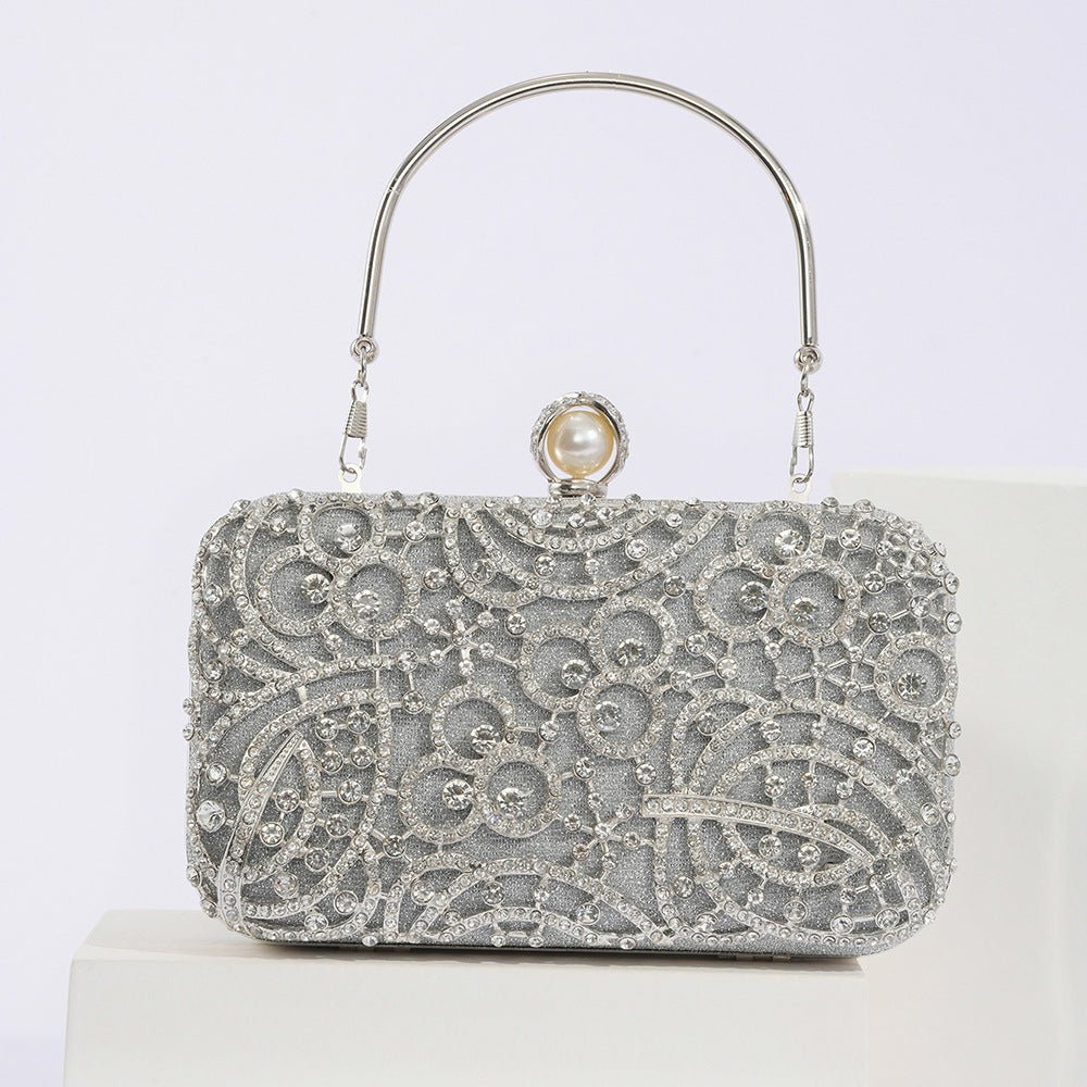 Women's Diamond Vintage Banquet Clutch Formal Dress Evening Bags