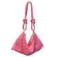 Attractive Women's Rhinestone Underarm Pink Clutch Shoulder Bags