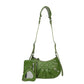 Women's Underarm Retro Rivet Motorcycle Pleated Crescent Crossbody Bags