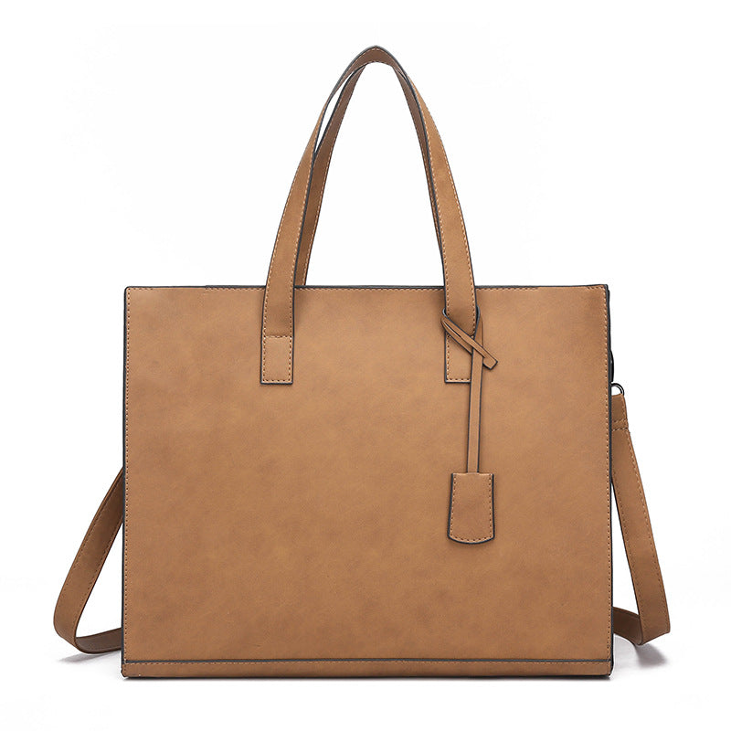 Women's & Men's & Korean Horizontal Business Leather Zipper Men's Handbags