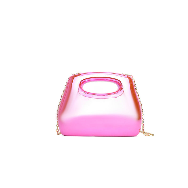 Women's Glossy Acrylic Box Candy Color Western Style Wrist Shoulder Bags