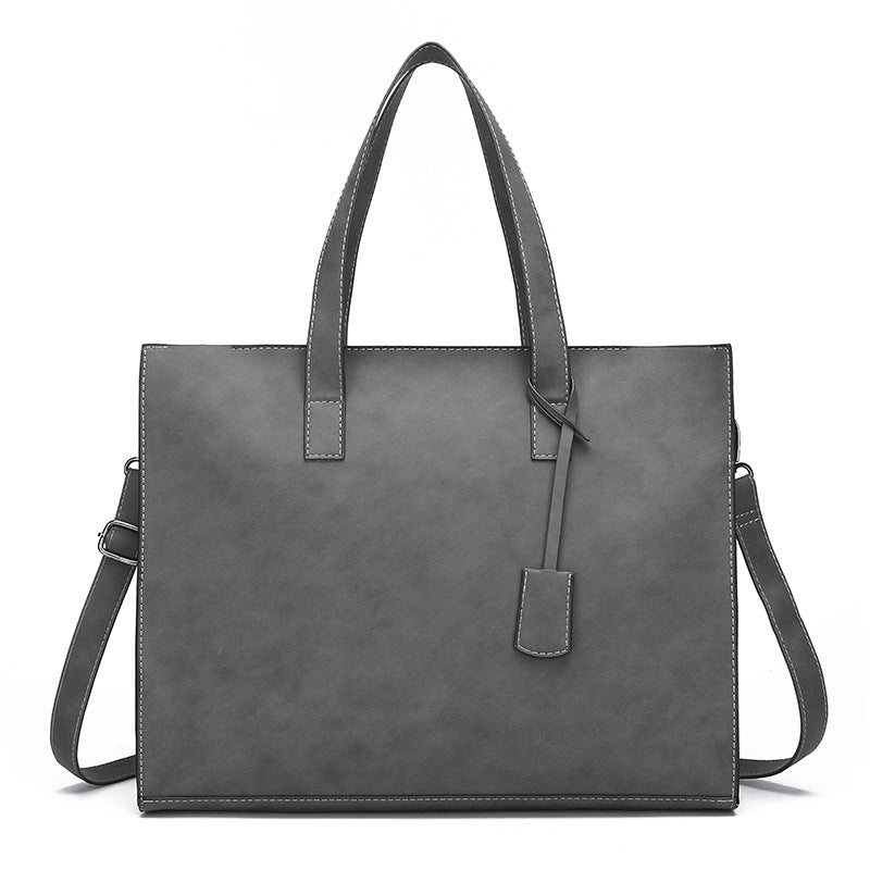Women's & Men's & Korean Horizontal Business Leather Zipper Men's Handbags