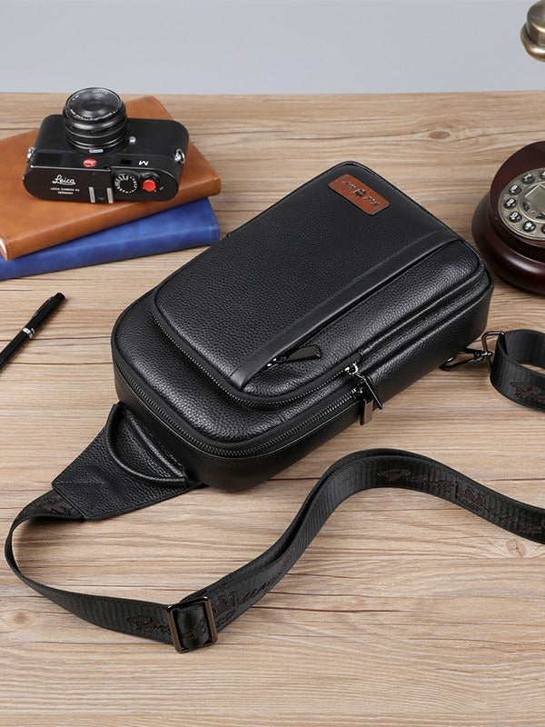 Men's Classy Leather First Layer Leisure Bags