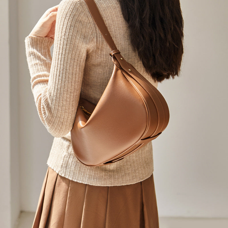 Women's Dumpling High-grade Underarm Genuine Leather Shoulder Bags
