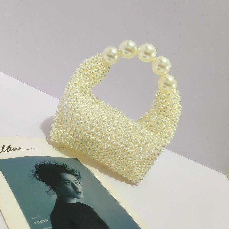 Hand-woven Dinner Beaded Large Beads Pearl Handbags